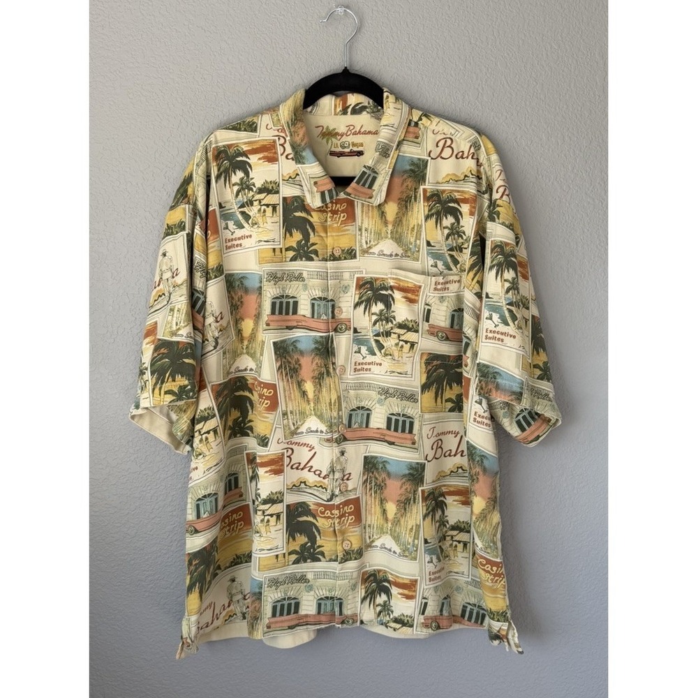 Tommy Bahama Button Up Short Sleeve Mens XXL Silk Las Vegas Casino Strip Camp - Picture 2 of 8
